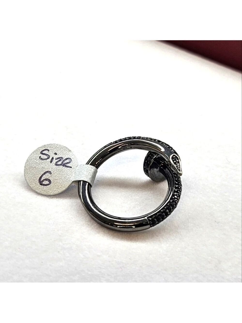 925 Sterling silver nail ring black rhodium - Picture 8 of 8